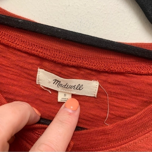 Madewell Raw-Edge Henley Tee Shirt - Picture 4 of 11